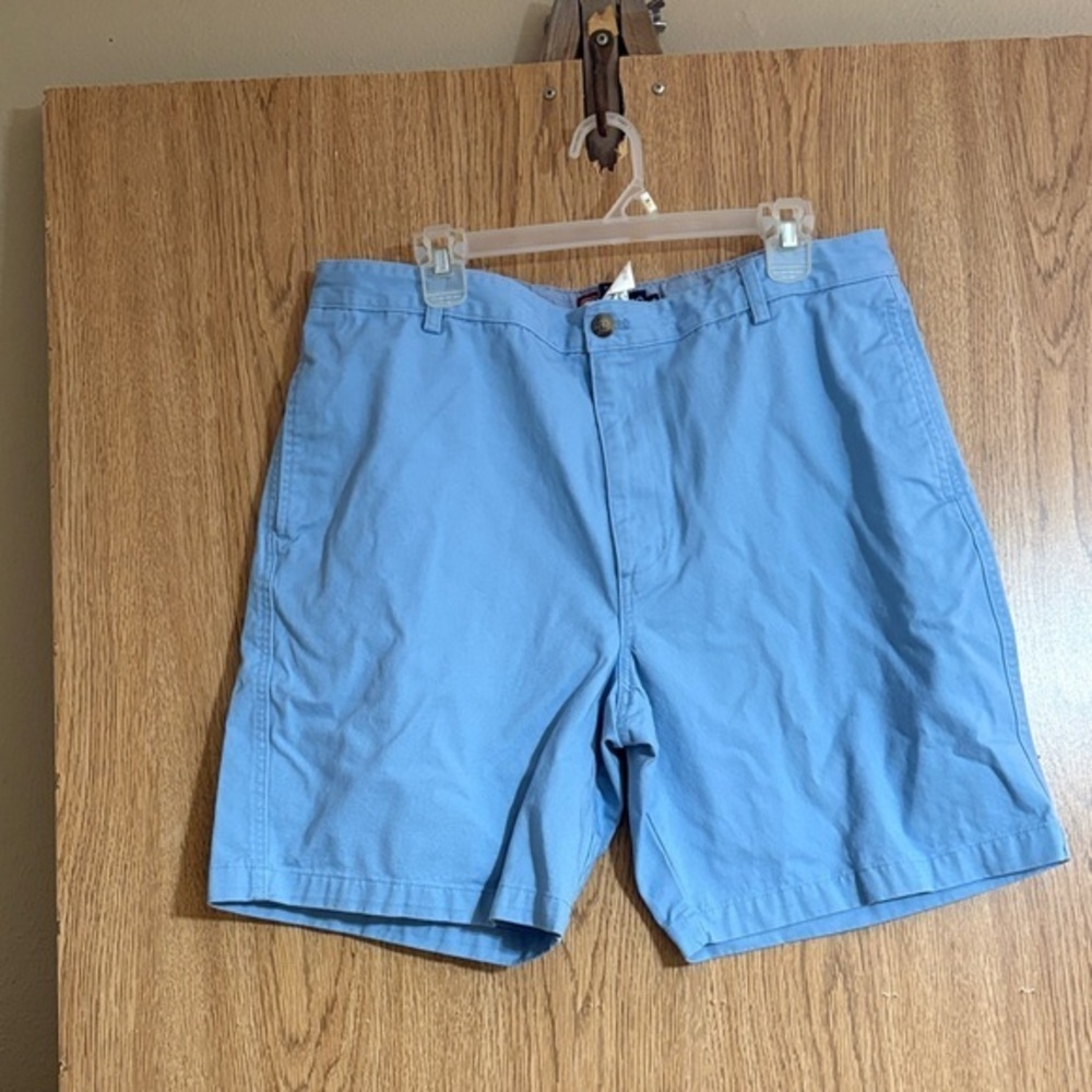 Chaps Light Blue Flat Front Shorts